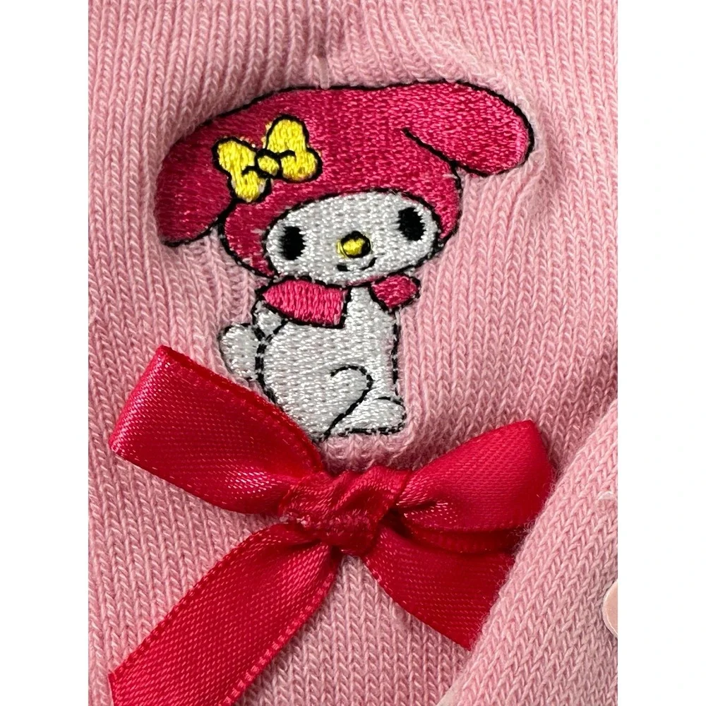 My Melody Pink Bow Mid Crew Socks Sanrio New